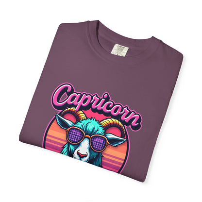 Capricorn The G.O.A.T – Vaporwave Retro Zodiac Tee