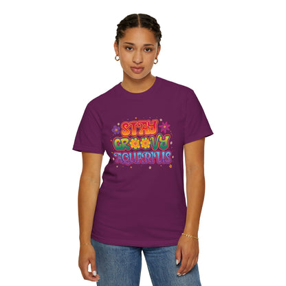 Stay Groovy Aquarius – Retro Flower Power Tee