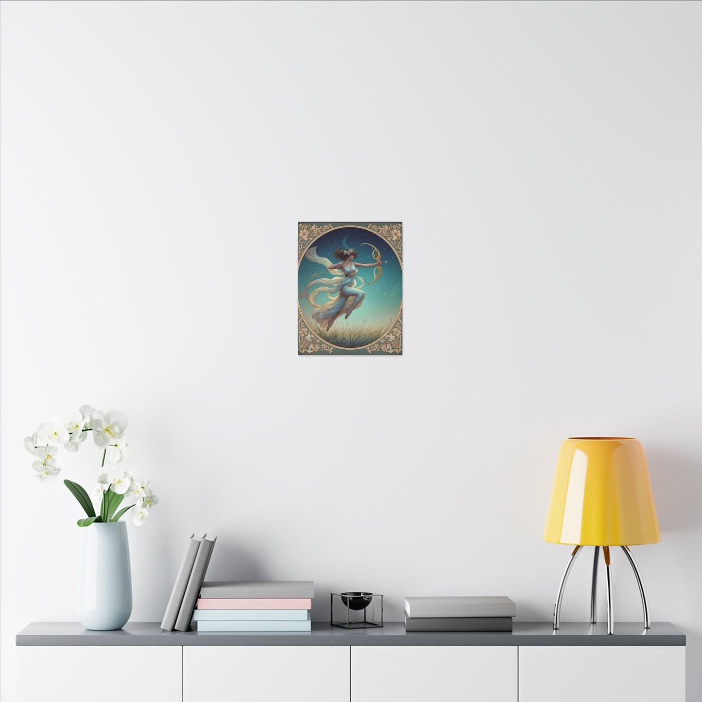 Artemis Under the Stars – Art Nouveau Goddess Wall Art