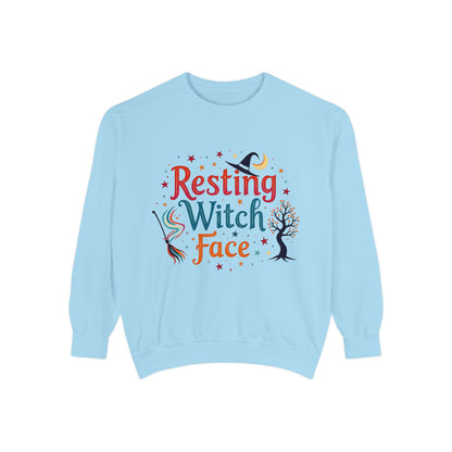 Resting Witch Face Sweatshirt – Retro Halloween Witch Pullover