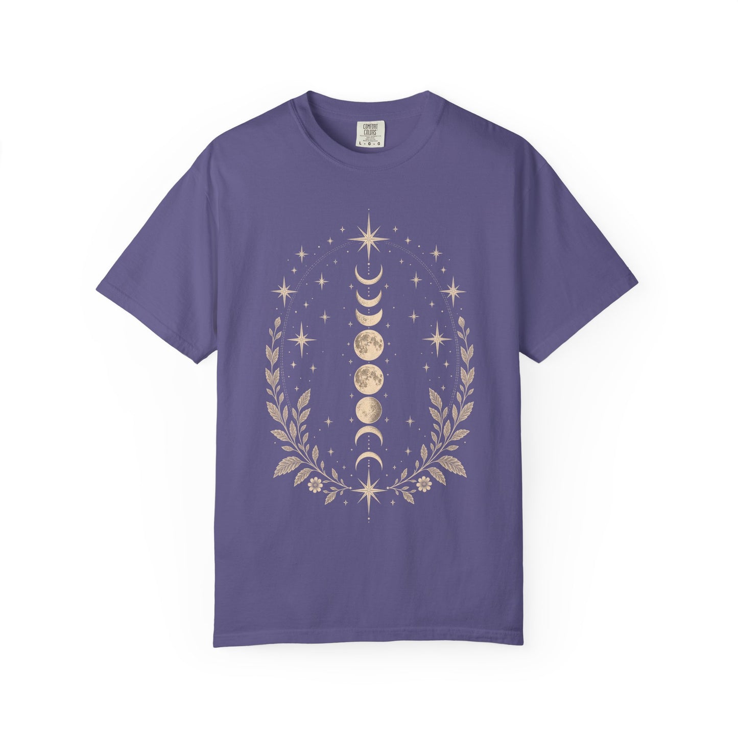 Vintage Celestial Crescent Moon and Stars T-Shirt