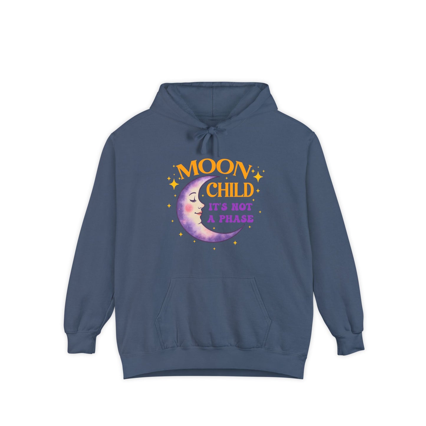 Moon Child Not a Phase Unisex Hoodie – Colorful Celestial Comfort Colors Midweight Hoodie