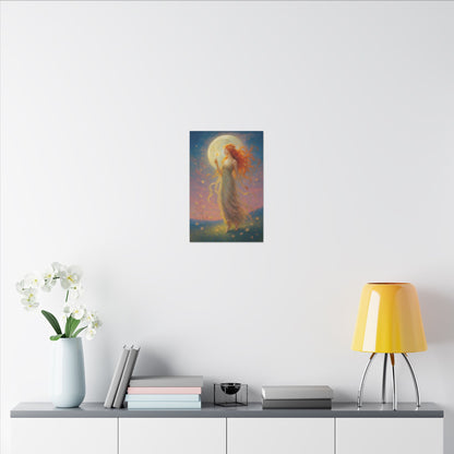 Moonlight Wishes – Luminous Goddess Wall Art (Art Nouveau Inspired)