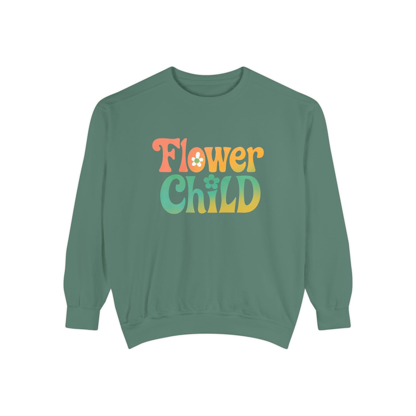Flower Child Unisex Crewneck – Groovy Flower Power Comfort Colors Midweight Sweatshirt