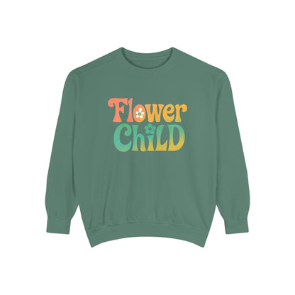 Flower Child Unisex Crewneck – Groovy Flower Power Comfort Colors Midweight Sweatshirt