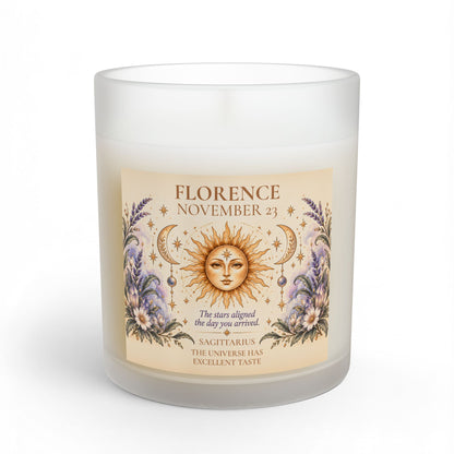 Personalized Astrology Candle with Name and Birthdate
