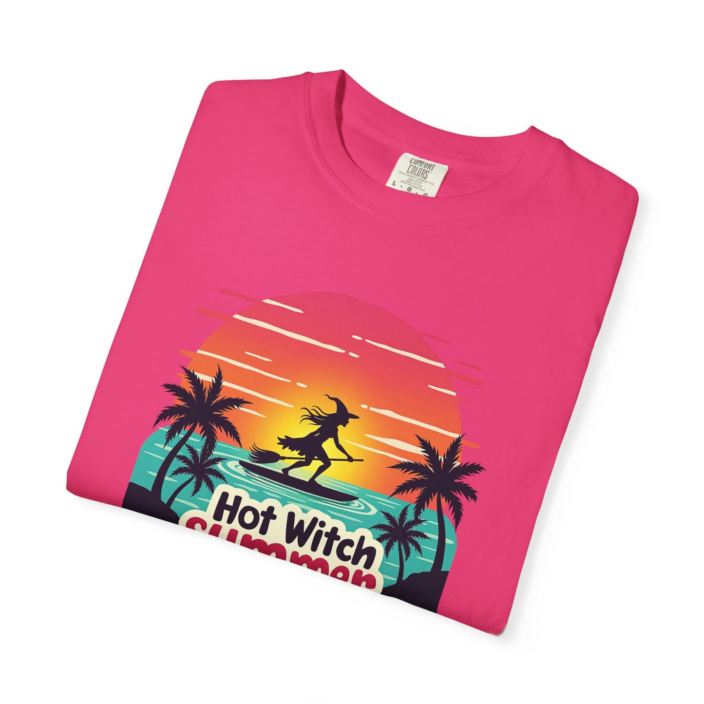 Hot Witch Summer - Surfing Retro Sunset Beach Tee