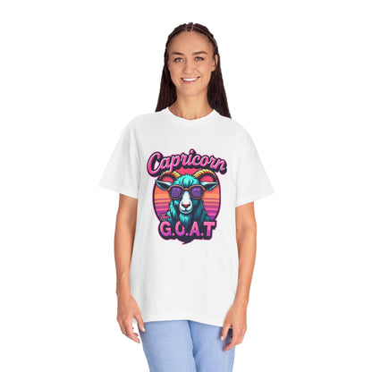 Capricorn The G.O.A.T – Vaporwave Retro Zodiac Tee