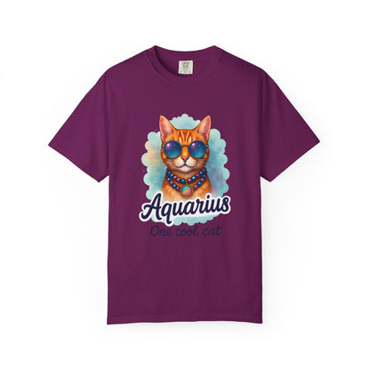 Aquarius One Cool Cat – Groovy Cosmic Kitty T-shirt