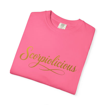Scorpiolicious – Retro Script Scorpio Tee
