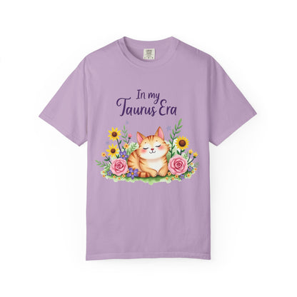 In My Taurus Era Tee – Colorful Zodiac Cat Shirt