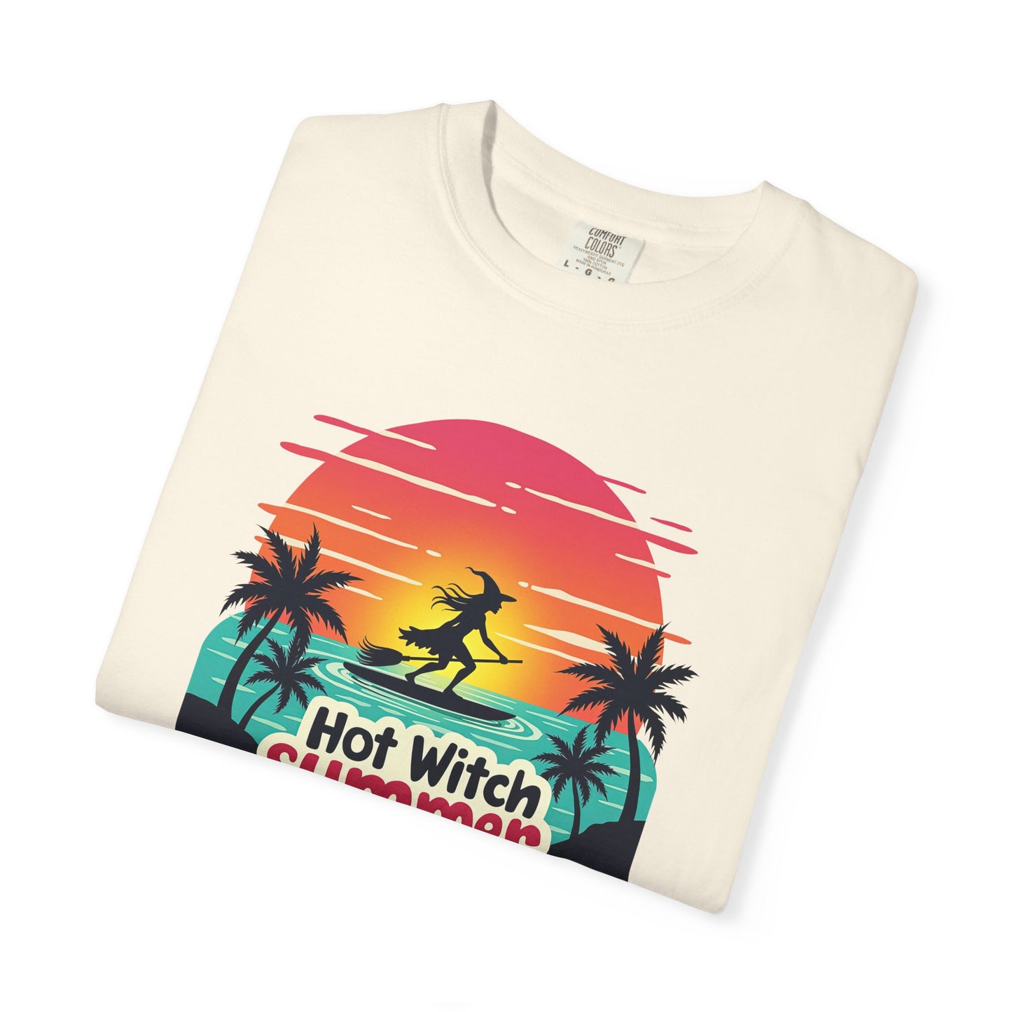 Hot Witch Summer - Surfing Retro Sunset Beach Tee