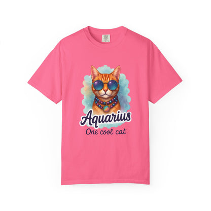 Aquarius One Cool Cat – Groovy Cosmic Kitty T-shirt