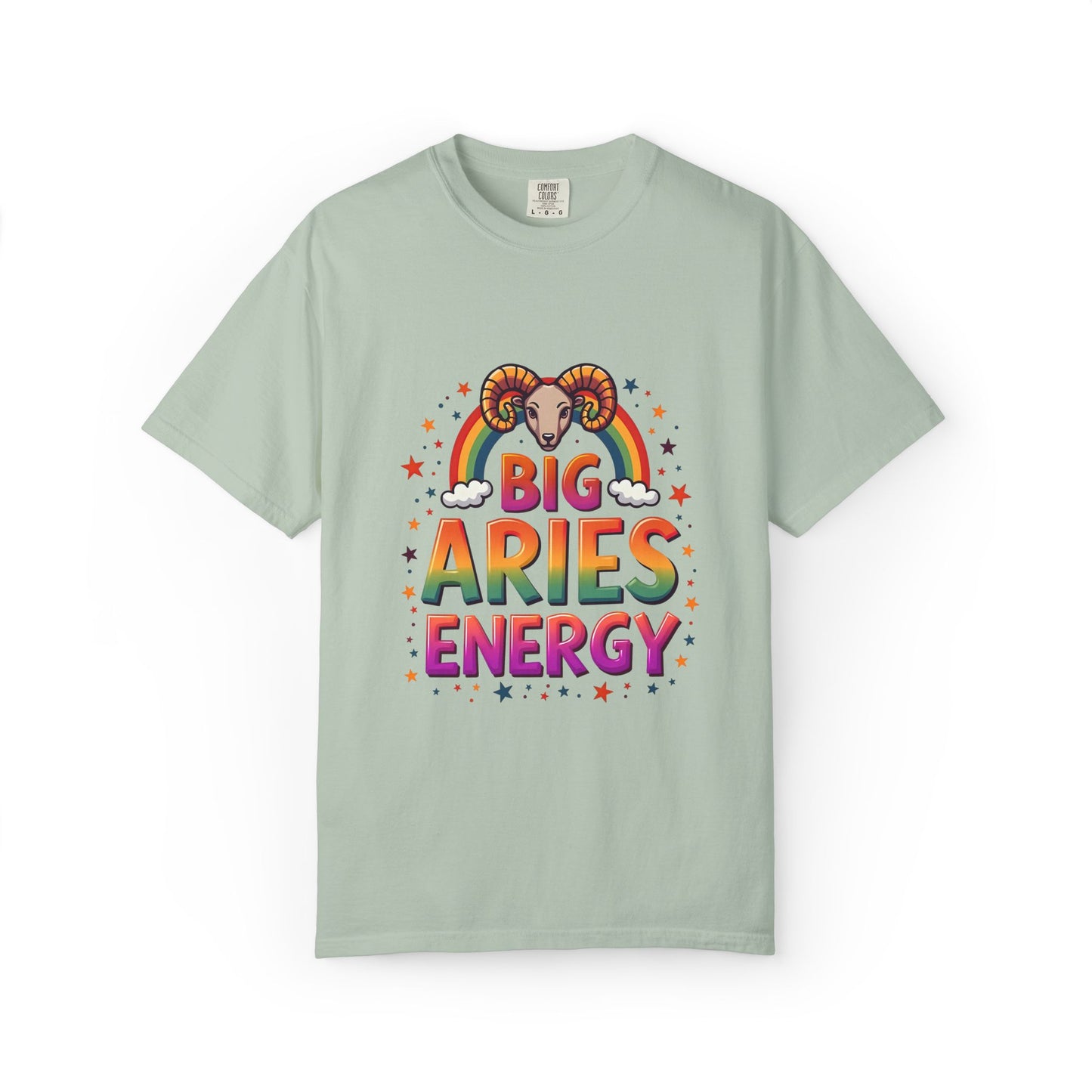Big Aries Energy T-Shirt | Astrology Zodiac Tee | Comfort Colors Aries Shirt | Fire Sign Birthday Gift | Retro Horoscope Graphic Tee for Aries Lovers