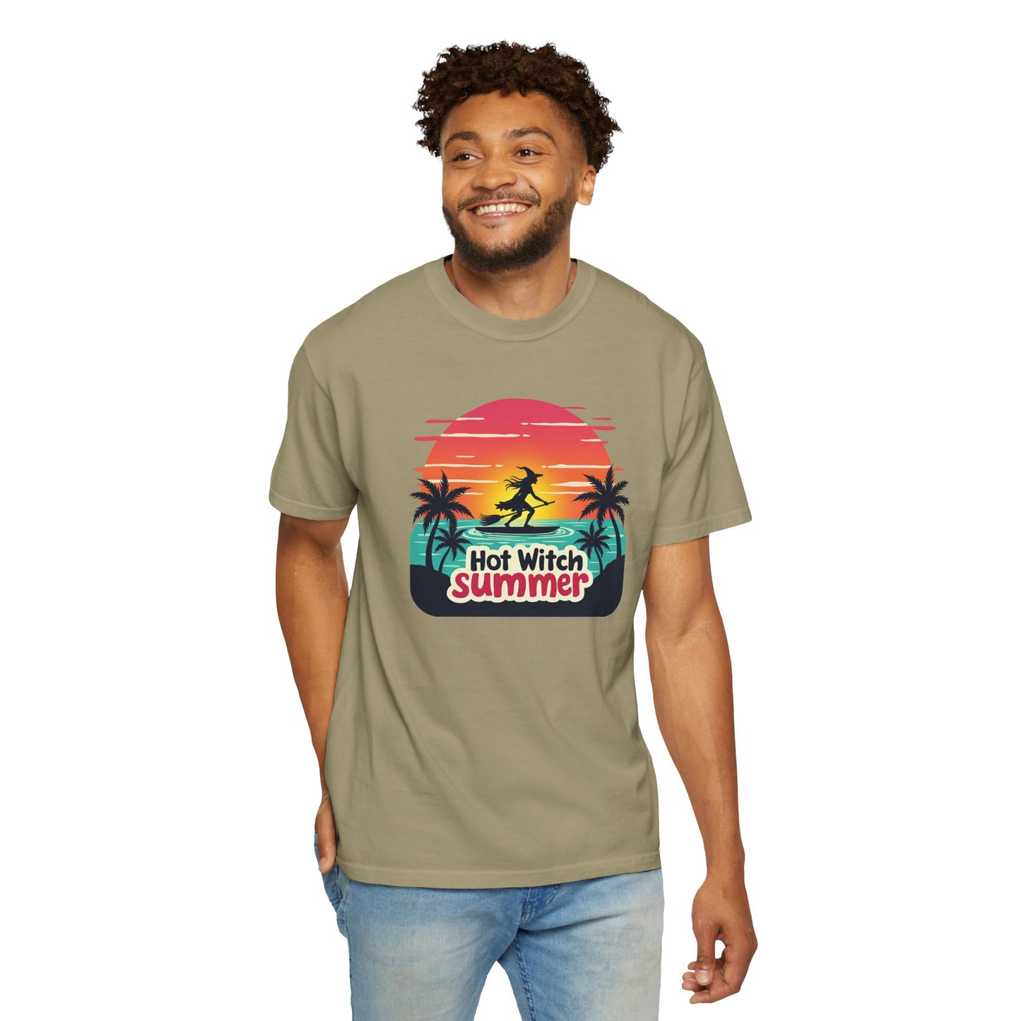 Hot Witch Summer - Surfing Retro Sunset Beach Tee