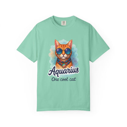Aquarius One Cool Cat – Groovy Cosmic Kitty T-shirt