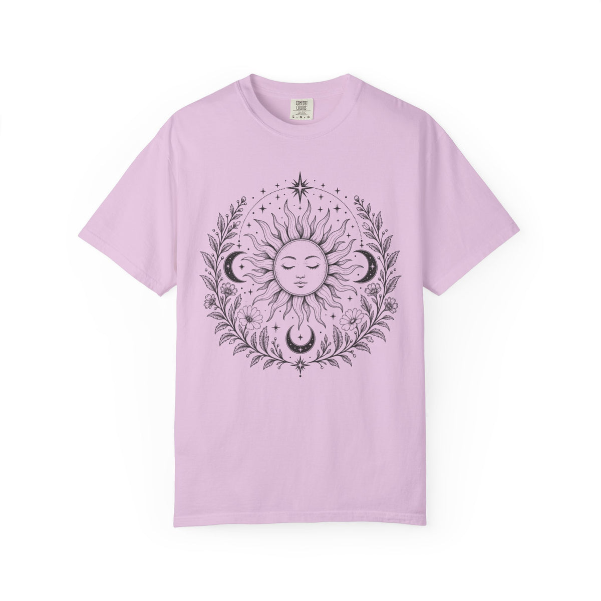 Boho Spiritual Sun and Floral Hippie Unisex T-Shirt