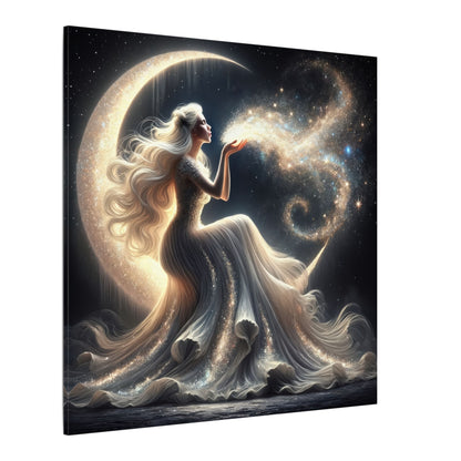 Stardust Wishes – Glamorous Moon Goddess Wall Art (Art Nouveau Inspired)