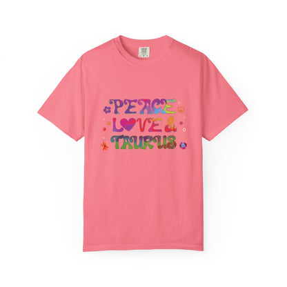 Peace Love & Taurus – Earthy Retro Zodiac Tee
