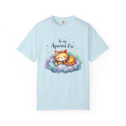 In My Aquarius Era Tee – Colorful Zodiac Cat Shirt