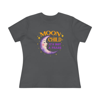 Moon Child It's Not A Phase Women’s Relaxed Tee – Empowering Celestial Colorful Shirt