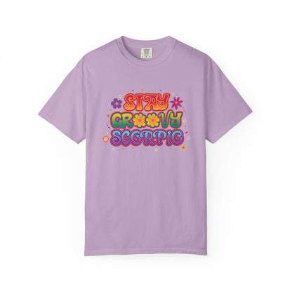 Stay Groovy Scorpio Tee – Groovy Flower Power Zodiac Shirt