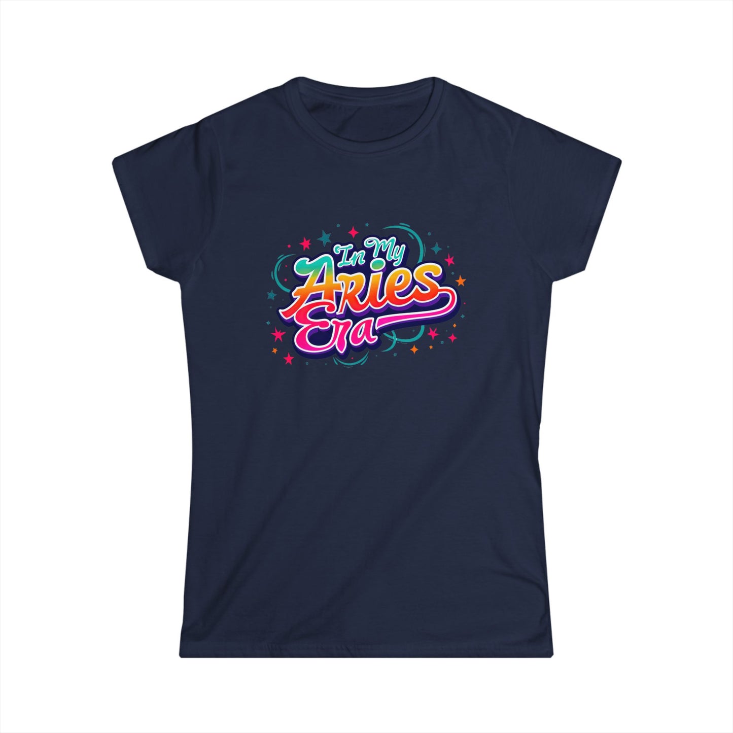 Aries Zodiac Women's Softstyle Tee | Cute Astrology Shirt | Casual Horoscope Fashion | Birthday Gift for Aries | Star Sign Graphic T-Shirt