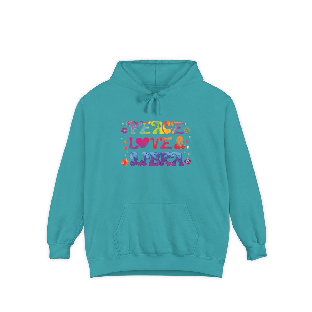 Peace Love & Libra Unisex Hoodie – Groovy Retro Comfort Colors Midweight Hoodie