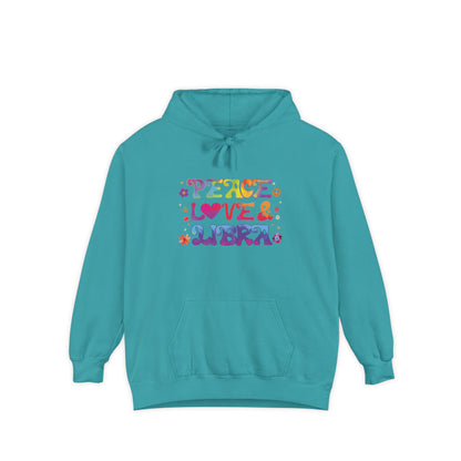 Peace Love & Libra Unisex Hoodie – Groovy Retro Comfort Colors Midweight Hoodie