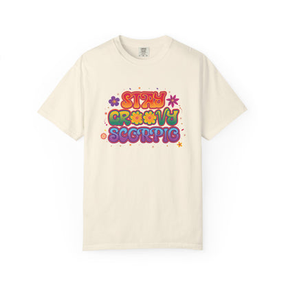 Stay Groovy Scorpio Tee – Groovy Flower Power Zodiac Shirt