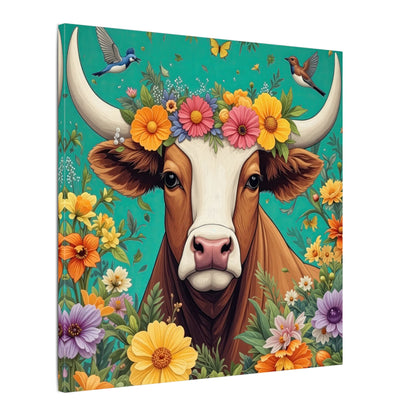 Bull in Bloom – Colorful Floral Taurus Wall Art