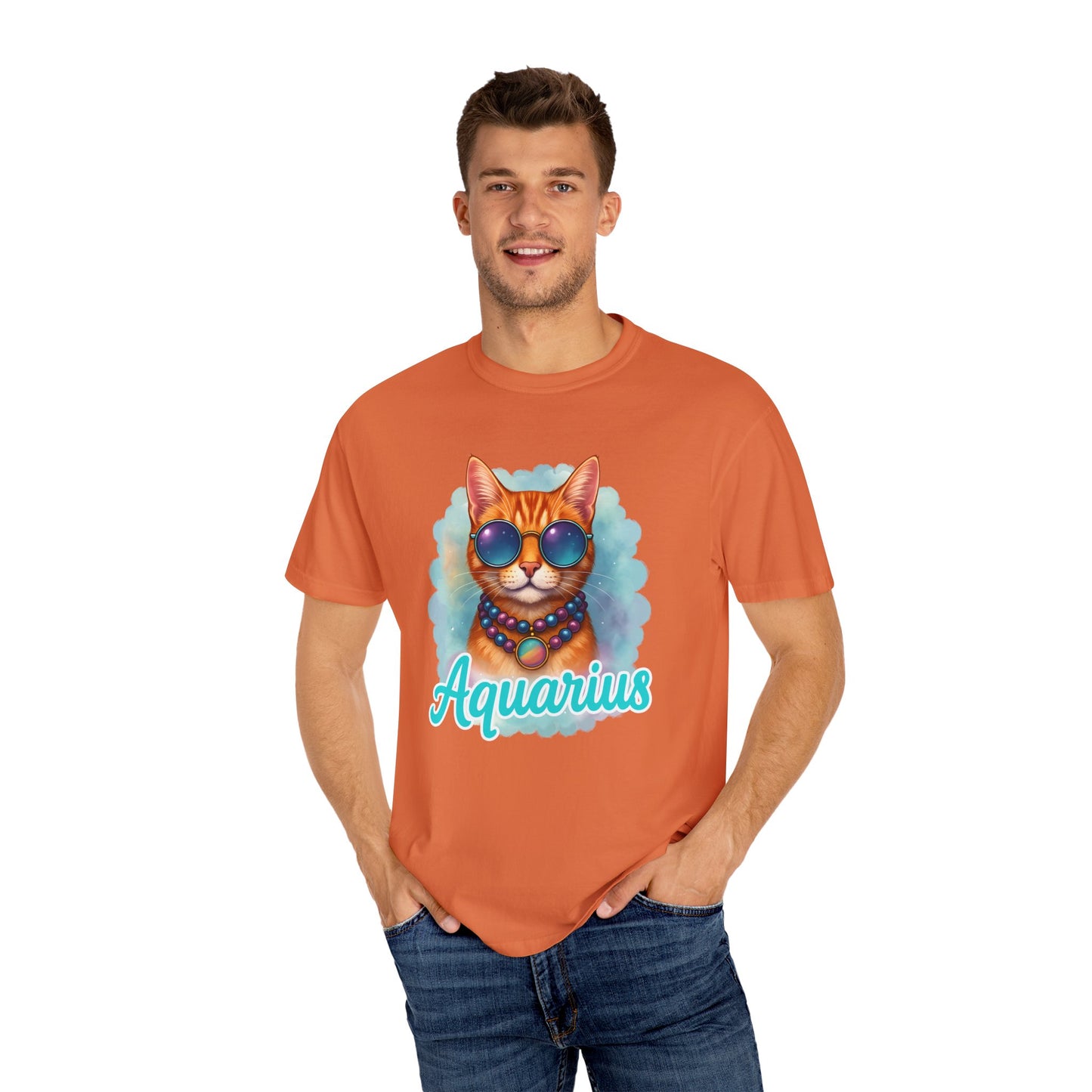 Aquarius – Colorful Cool Cat Zodiac Shirt