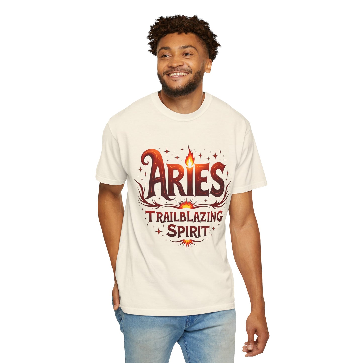 Aries Trailblazing Spirit Tee – Empowering Retro Zodiac Shirt