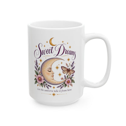 Good Morning And Sweet Dreams Coffee Mug | Celestial Affirmation Mug