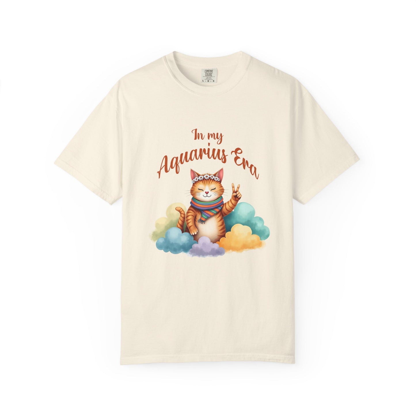 In My Aquarius Era Tee – Colorful Funny Zodiac Cat Shirt