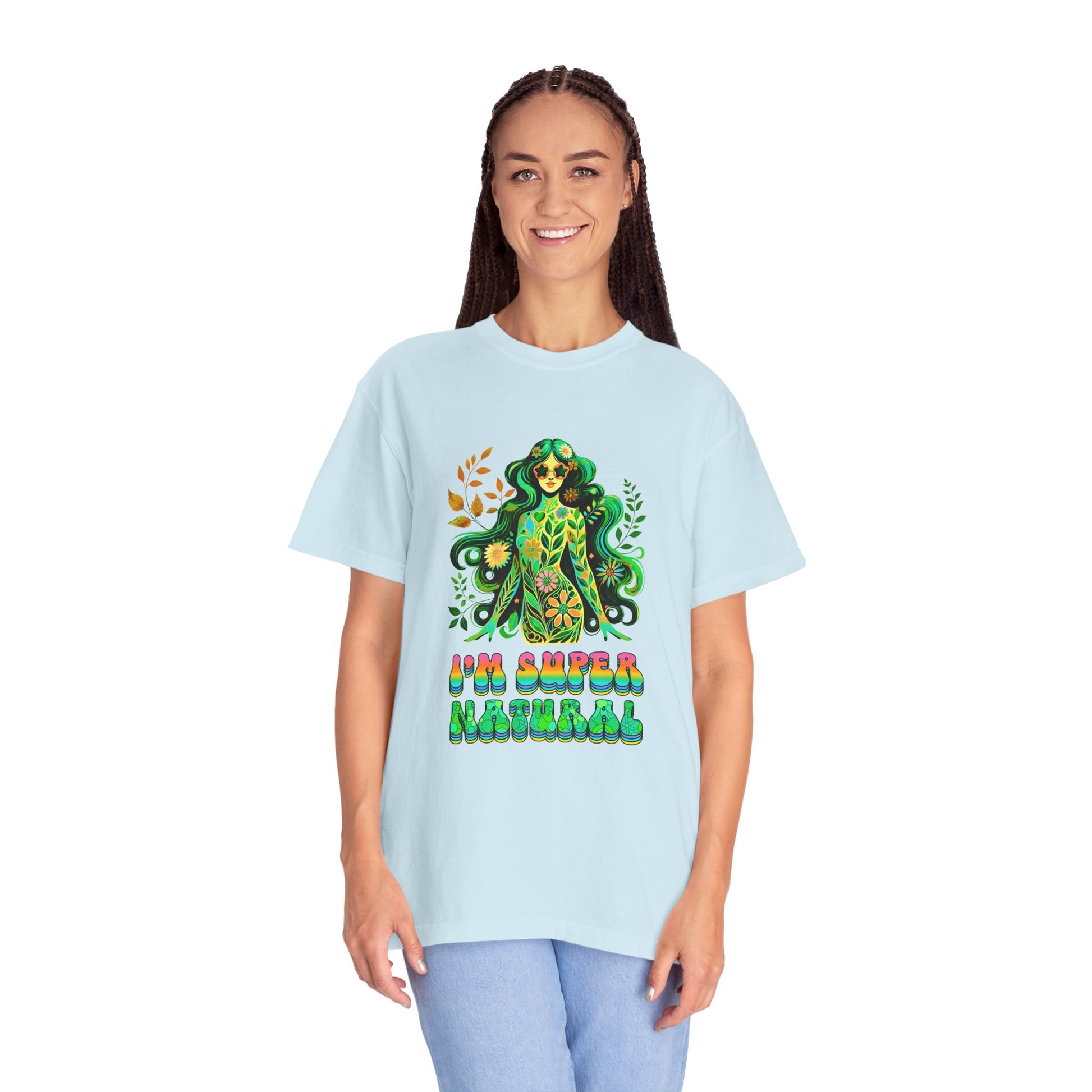 I’m Super Natural Colorful Retro Tee – Groovy Flower Power Goddess virgo t Shirt