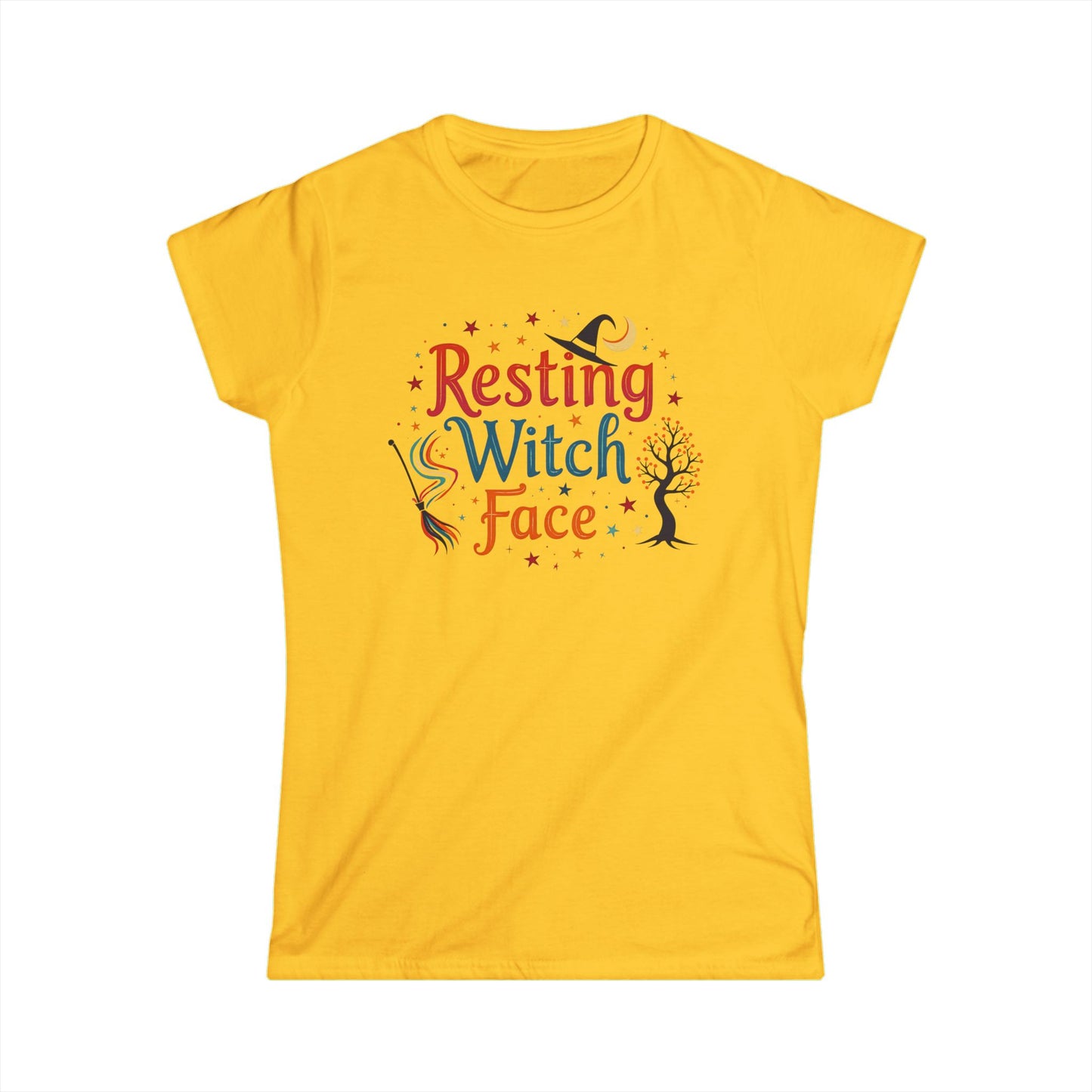 Resting Witch Face T-Shirt — Funny Halloween Witch Tee for Women