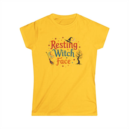 Resting Witch Face T-Shirt — Funny Halloween Witch Tee for Women