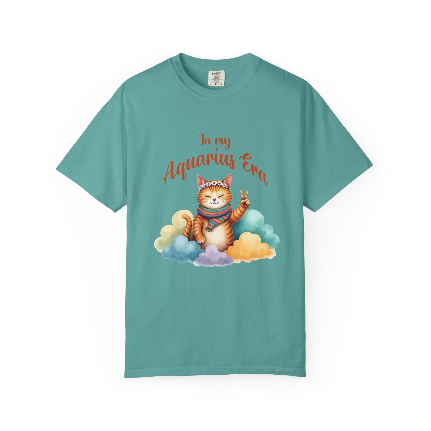 In My Aquarius Era Tee – Colorful Funny Zodiac Cat Shirt