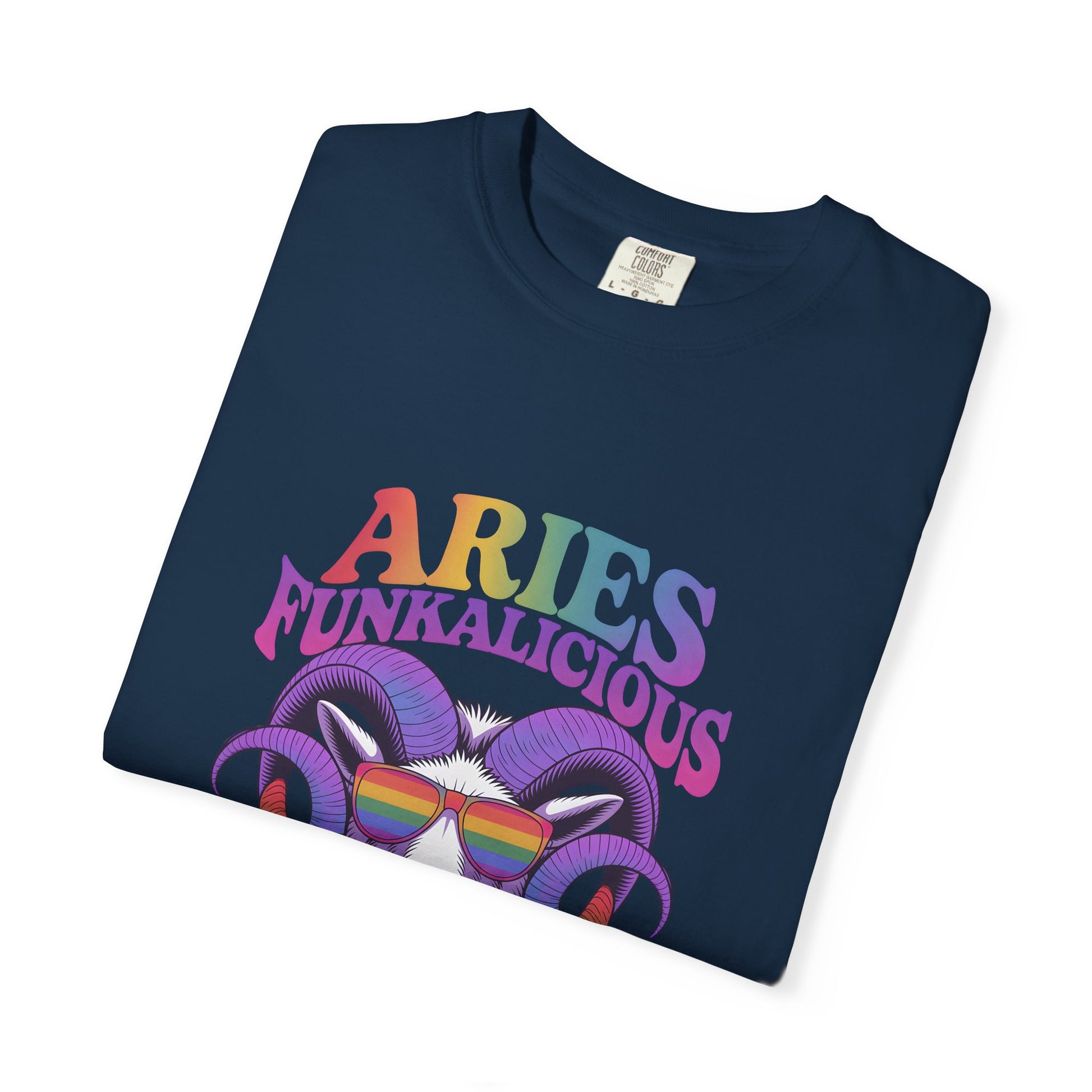 Aries Funkalicious – Rainbow Retro Ram Zodiac Tee