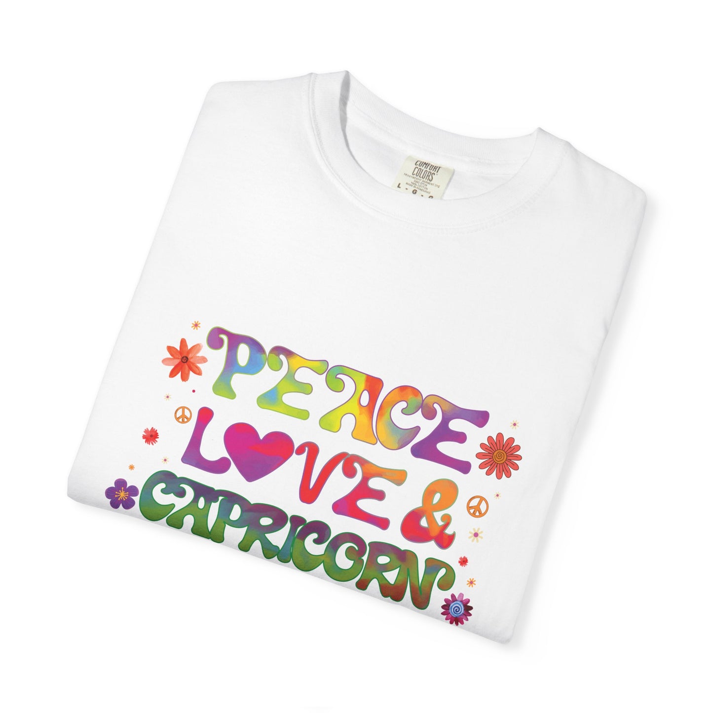 Peace Love & Capricorn – Groovy Hippie Zodiac Tee