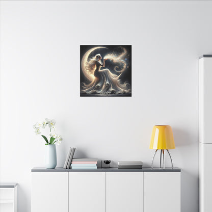 Stardust Wishes – Glamorous Moon Goddess Wall Art (Art Nouveau Inspired)