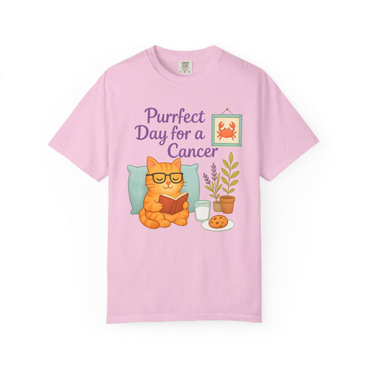Purrfect Day for a Cancer – Funny Zodiac Cat Tee