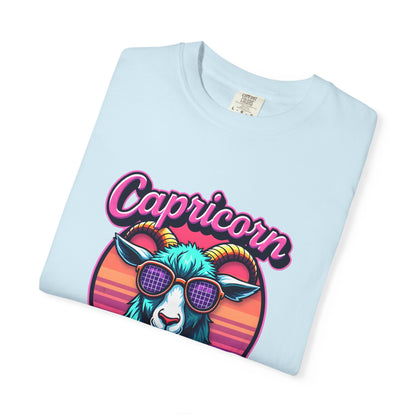 Capricorn The G.O.A.T – Vaporwave Retro Zodiac Tee