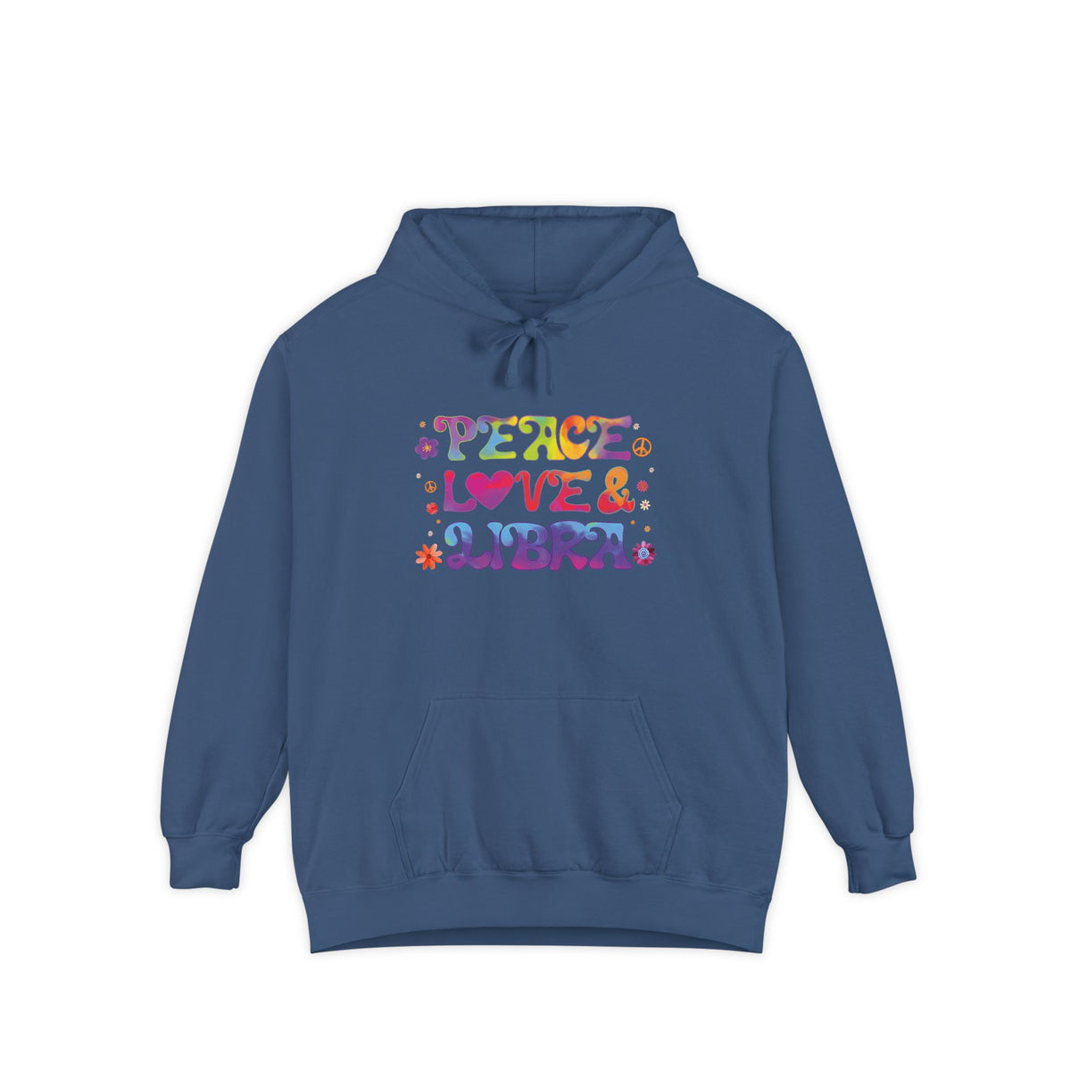 Peace Love & Libra Unisex Hoodie – Groovy Retro Comfort Colors Midweight Hoodie