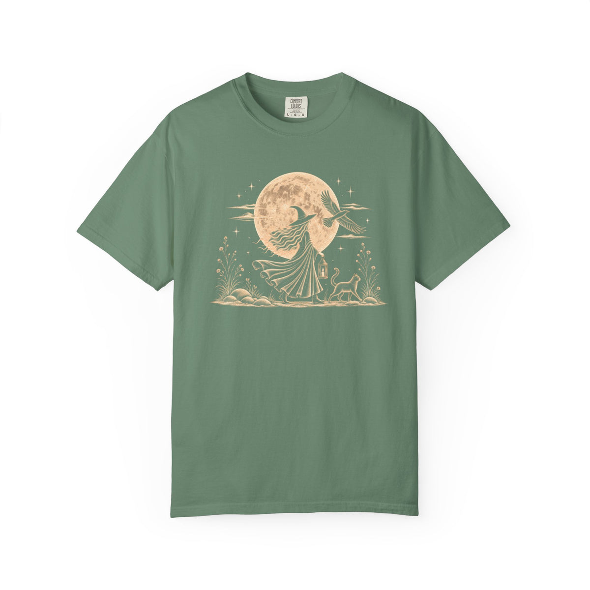 Mystical Moon Witch T-Shirt | Vintage Celestial Spiritual Feminist Tee