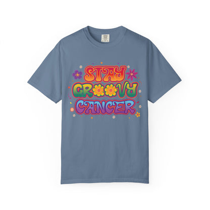 Stay Groovy Cancer Tee – Retro Colorful Zodiac Shirt