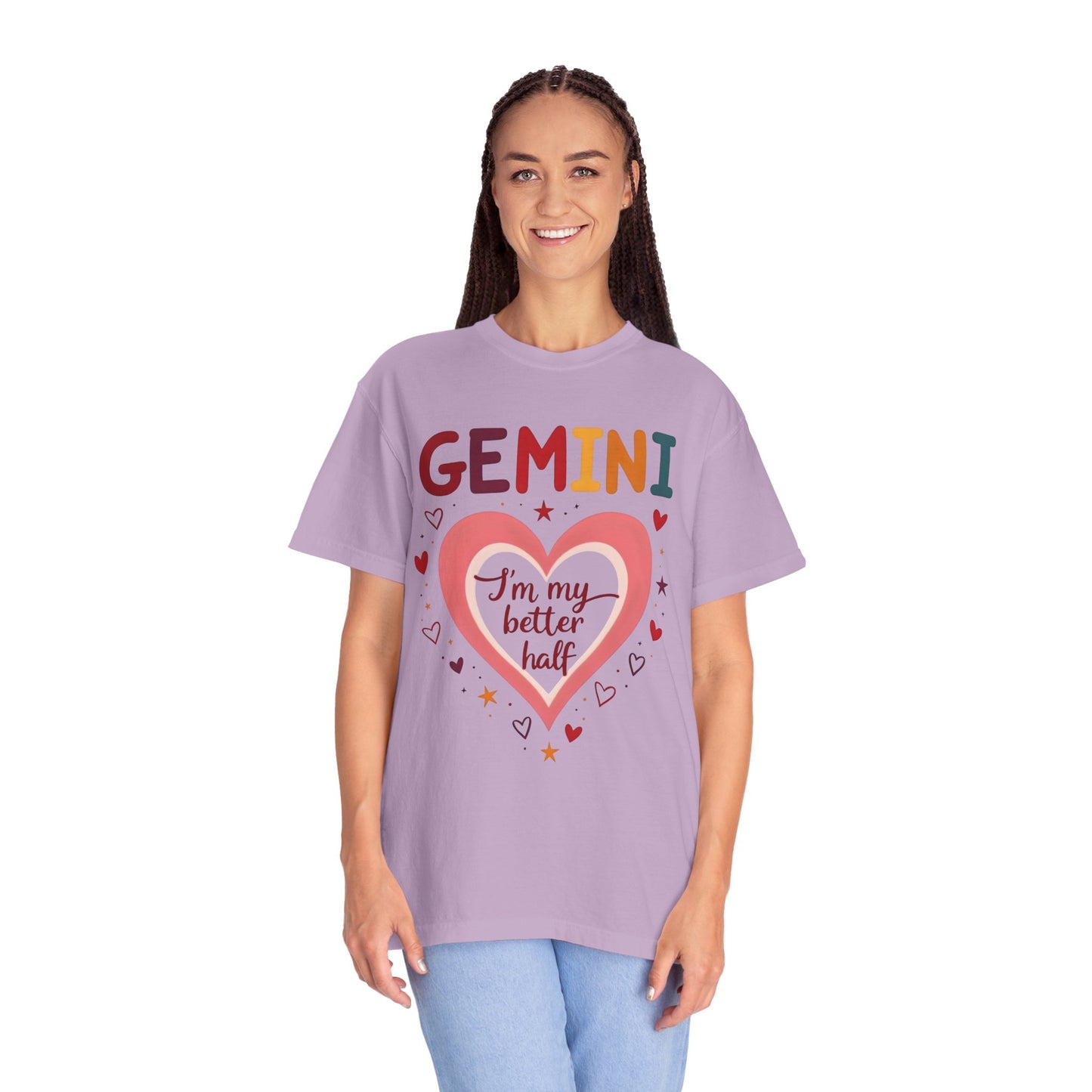 GEMINI I’m My Better Half Tee – Colorful Retro Zodiac Shirt