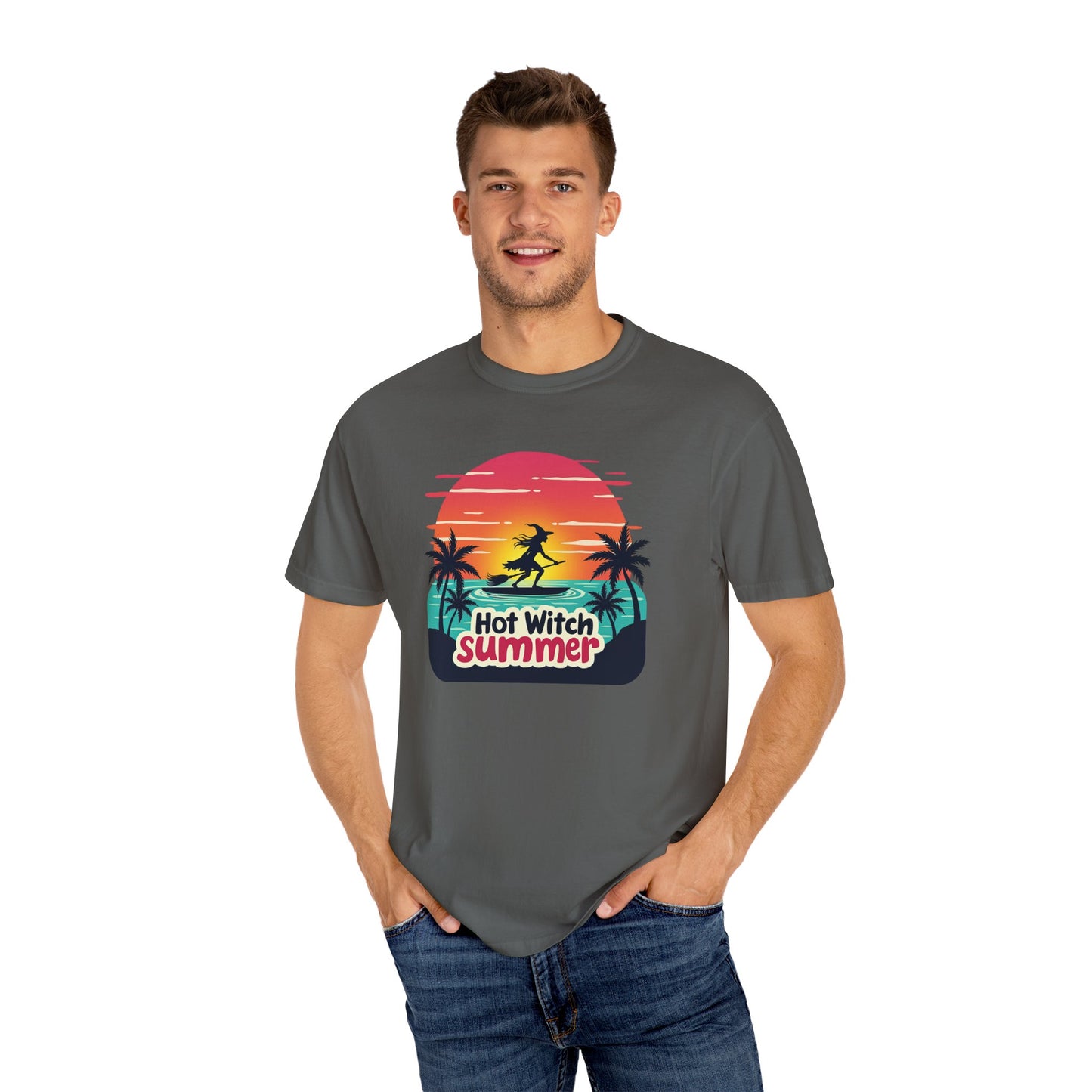 Hot Witch Summer - Surfing Retro Sunset Beach Tee