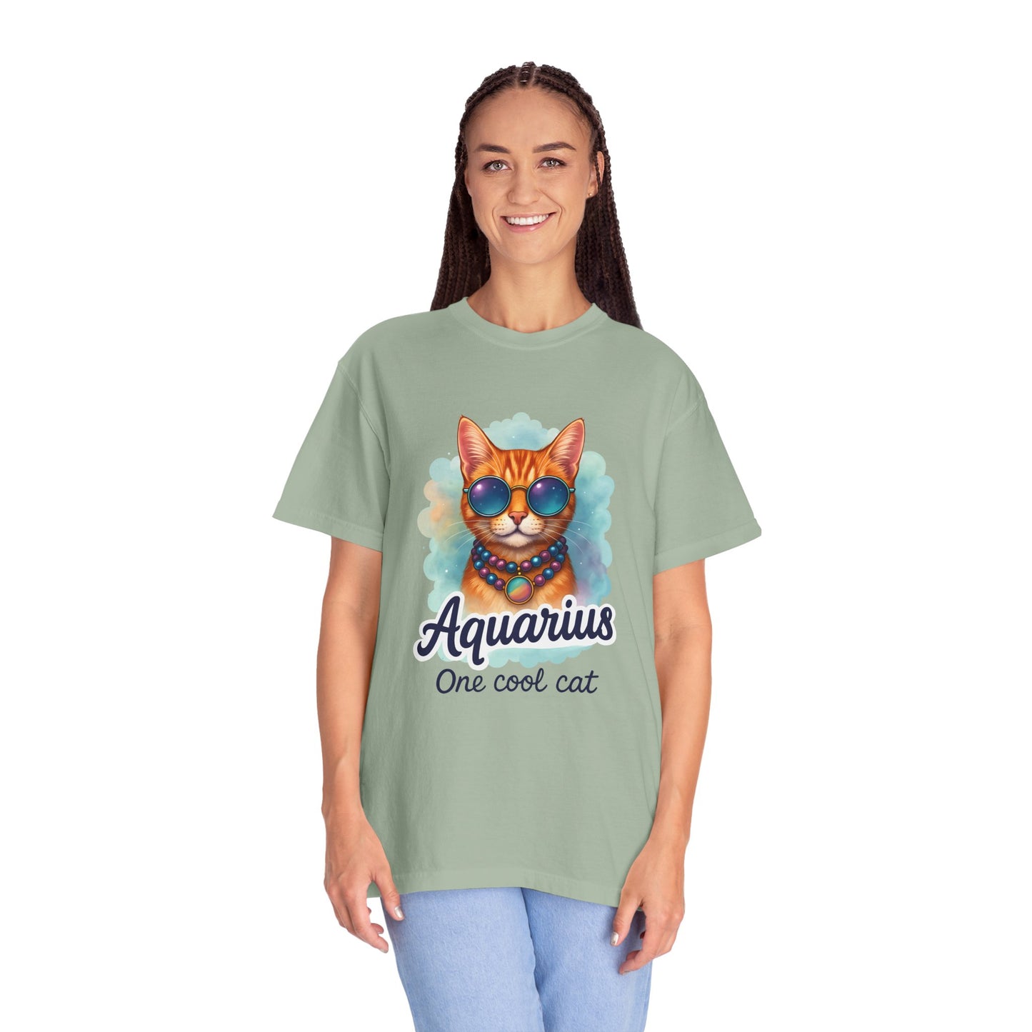 Aquarius One Cool Cat – Groovy Cosmic Kitty T-shirt